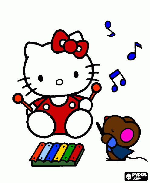 I love Hello Kitty  coloring page
