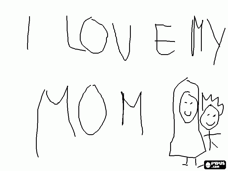i love my mom coloring page