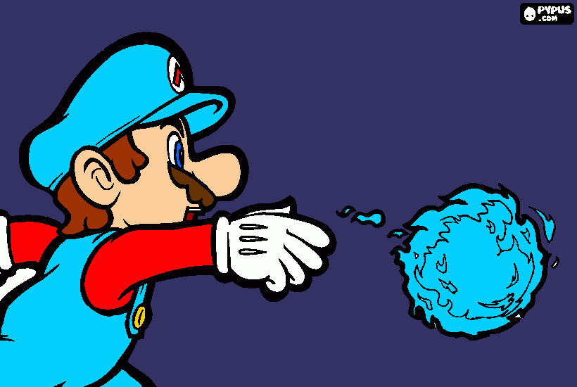 ice mario coloring page