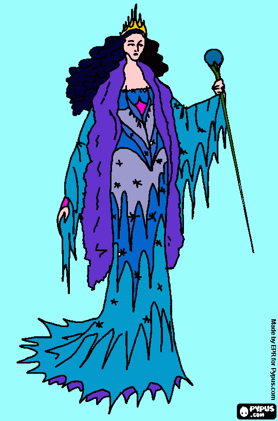ice witch coloring page