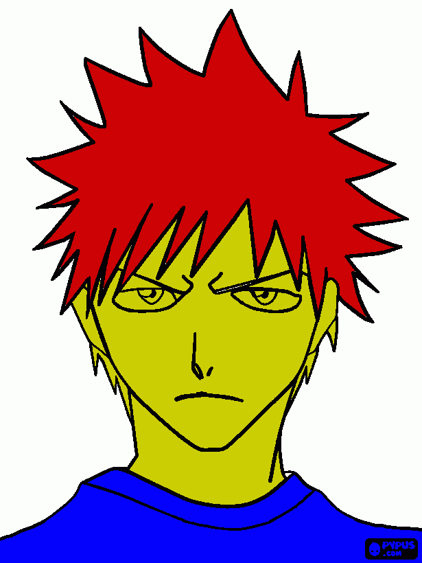 Ichigo Kurosaki is the main protagonist of Bleach  coloring page