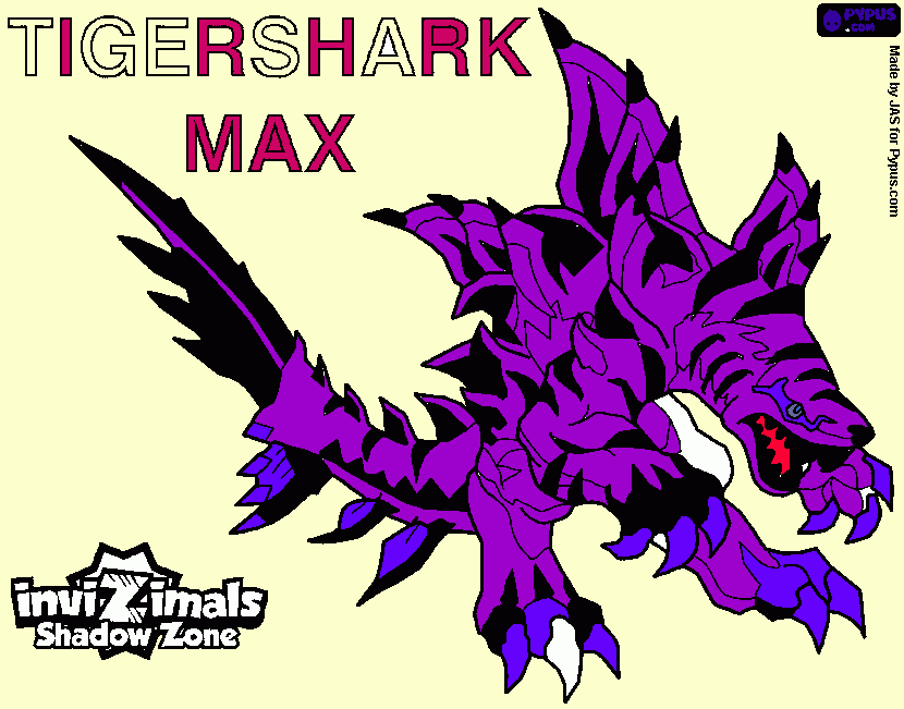 invizimal tigershark - luca picture coloring page