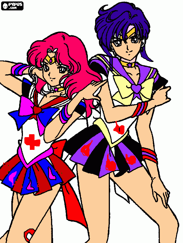 Irgendwas.. ahja Sailor Hinata und Sailor Sakura  coloring page