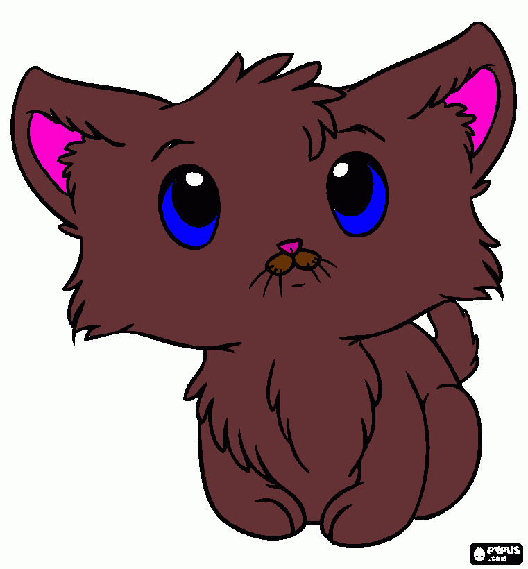 its a cute cat coloring page