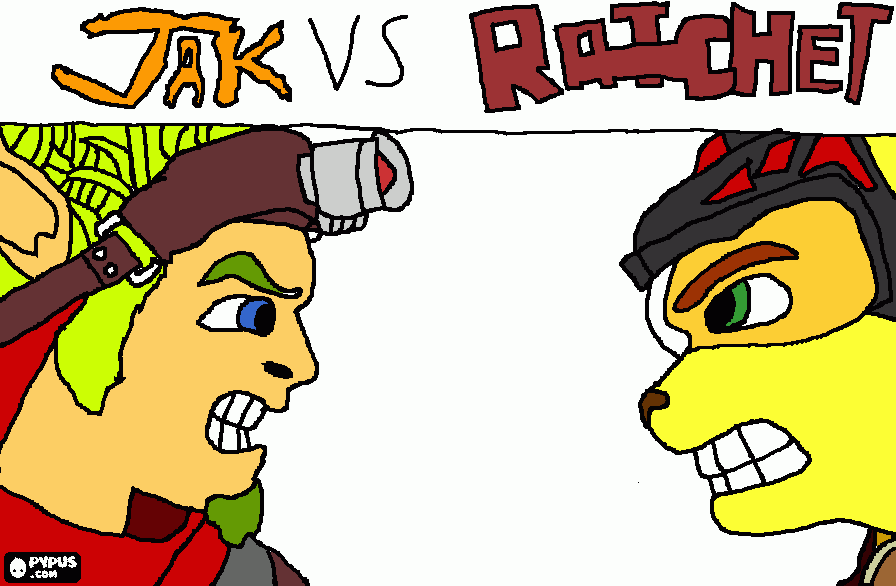 Jak vs Ratchet coloring page