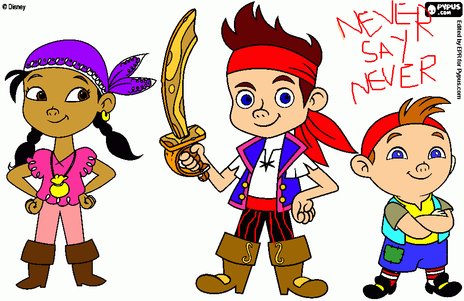 jake and his pirate crew coloring page