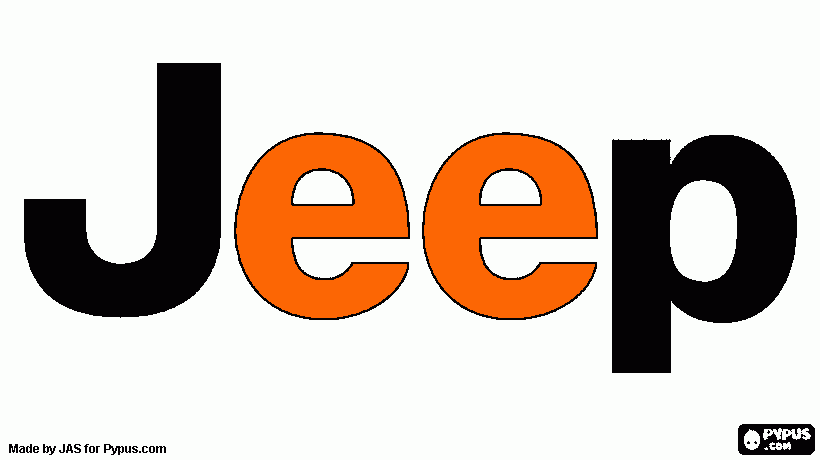 Jeep logo, off-road cars brand from the USA coloring page coloring page