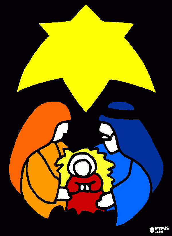 jesus, maria und josef coloring page