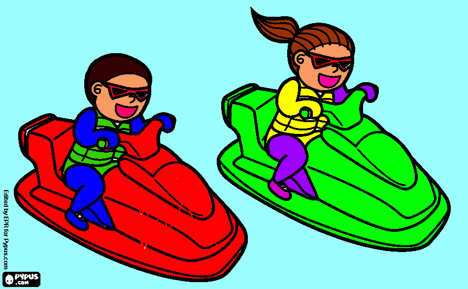 jet skis coloring page