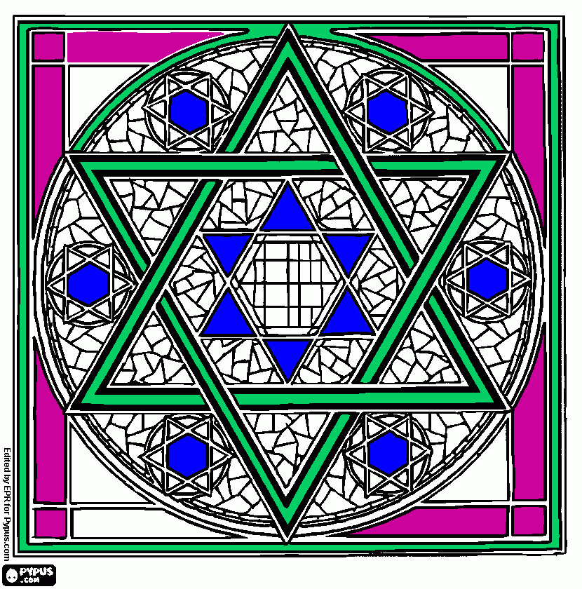 jewish star coloring page