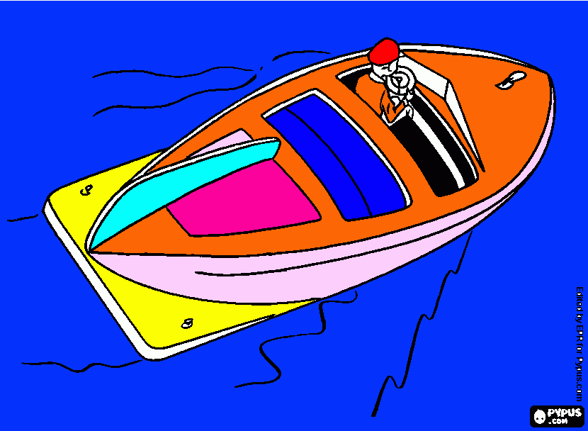 Johnson boat coloring page