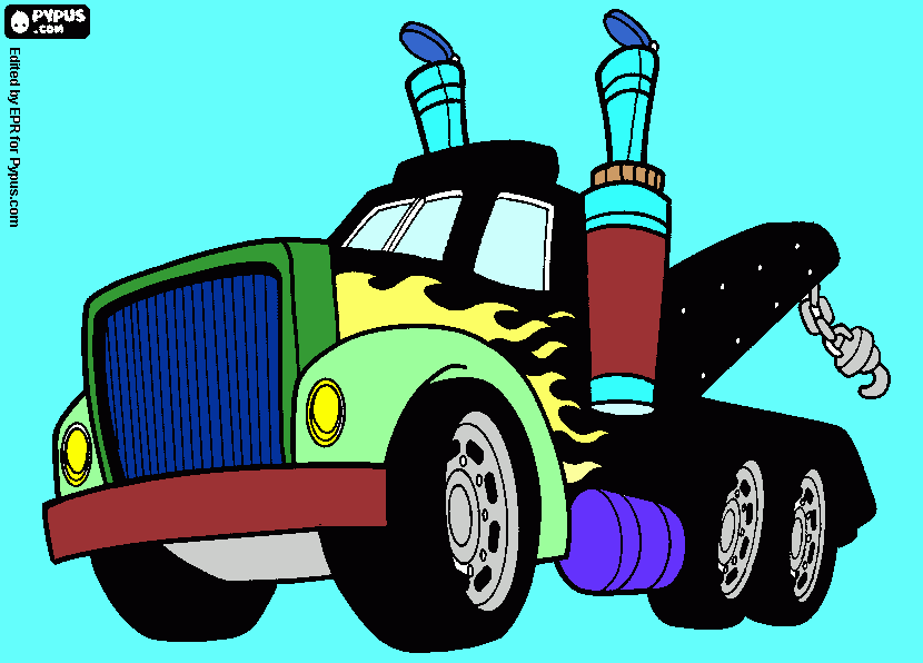 Joshua's colouring Truck coloring page