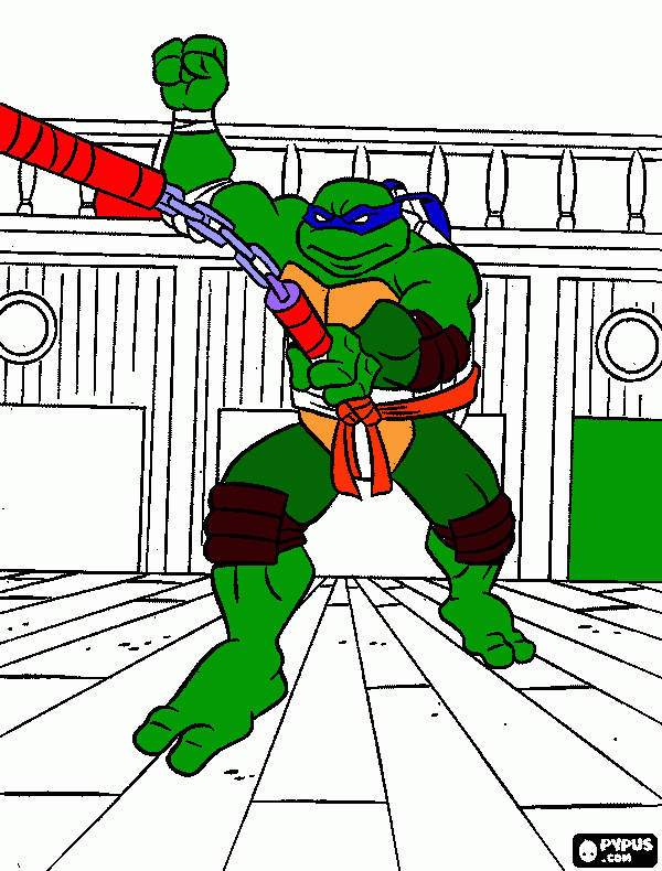 justin's ninja turtle  coloring page