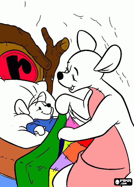 kanga and roo pic for home work coloring page