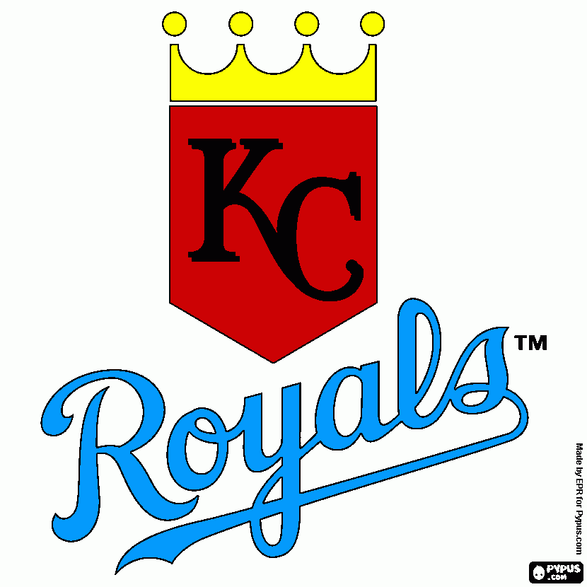 Kansas City Royals logo, baseball team coloring page