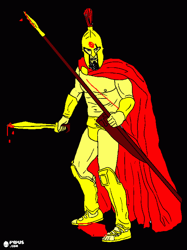 killer spartan coloring page