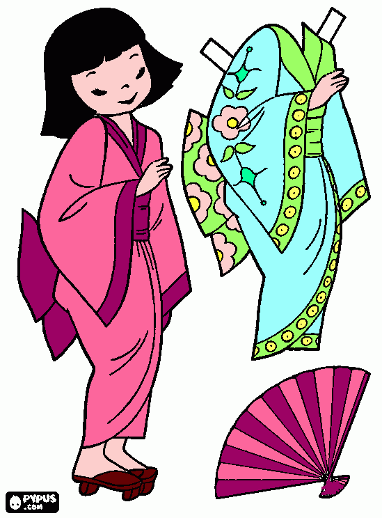 Kimino coloring page