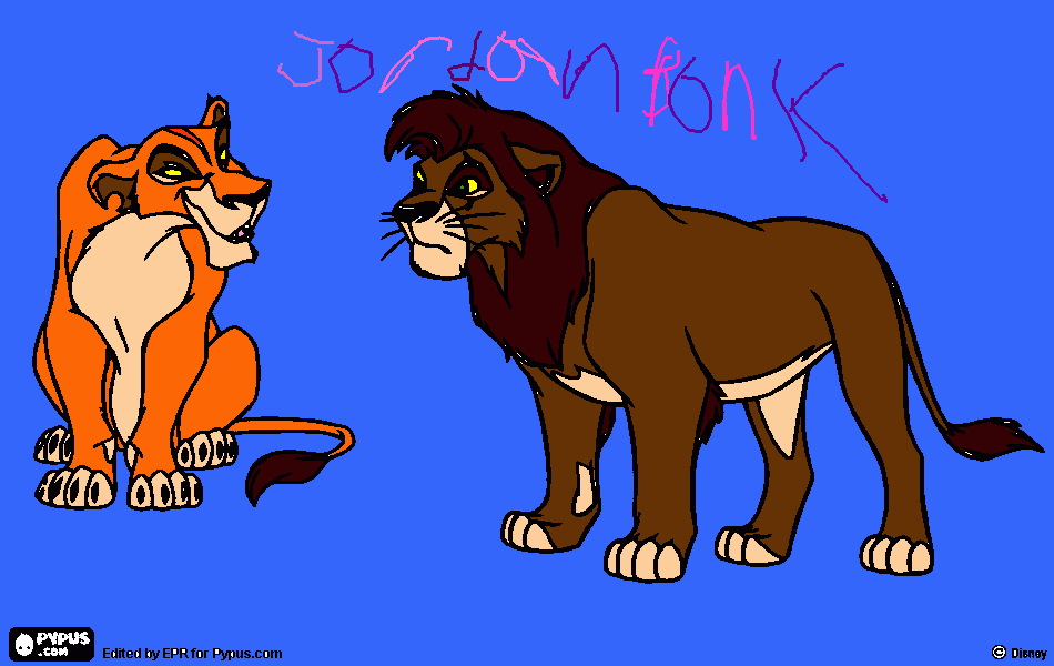 Kovu and Zira coloring page