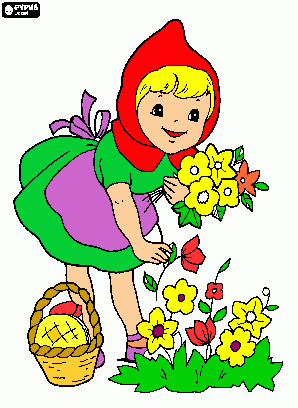 kız cicek coloring page