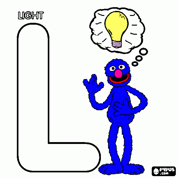 L is for Light coloring page