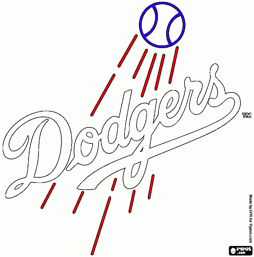 la dodgers logo coloring page