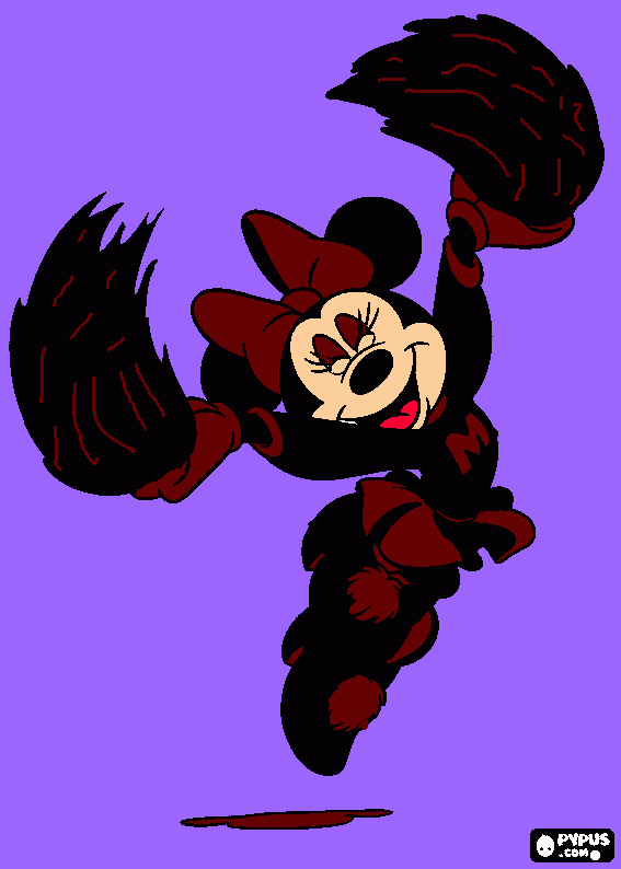 LAJC Minnie Cheerleader coloring page