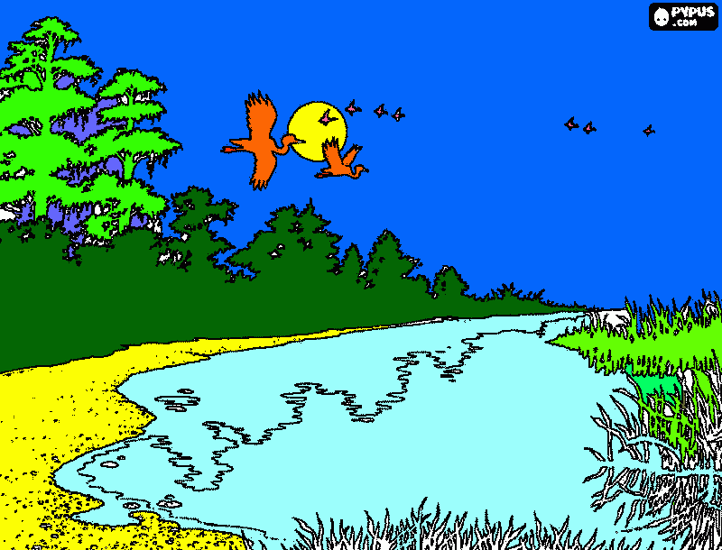 lake coloring page