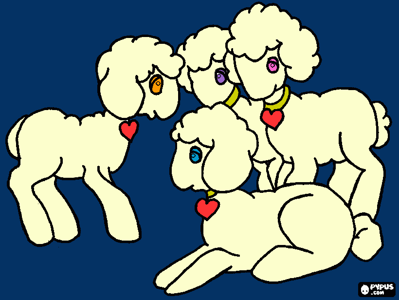 lambs at night coloring page