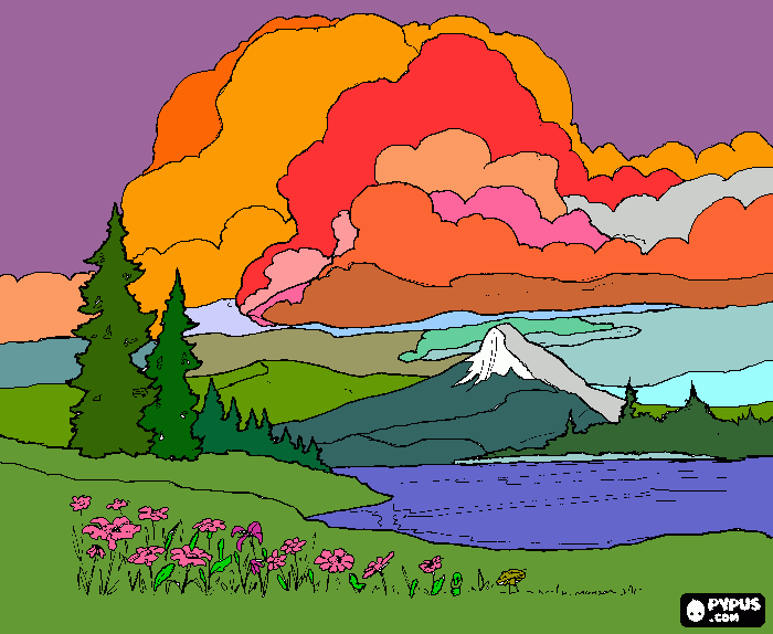 landscape coloring page