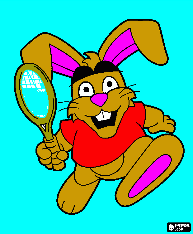 Lapin sportif coloring page