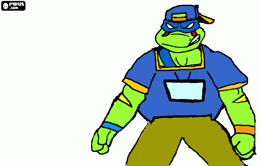 Leonardo (Clothes from Rise of the Teenage Mutant Ninja Turtles "Shell In A Cell") coloring page