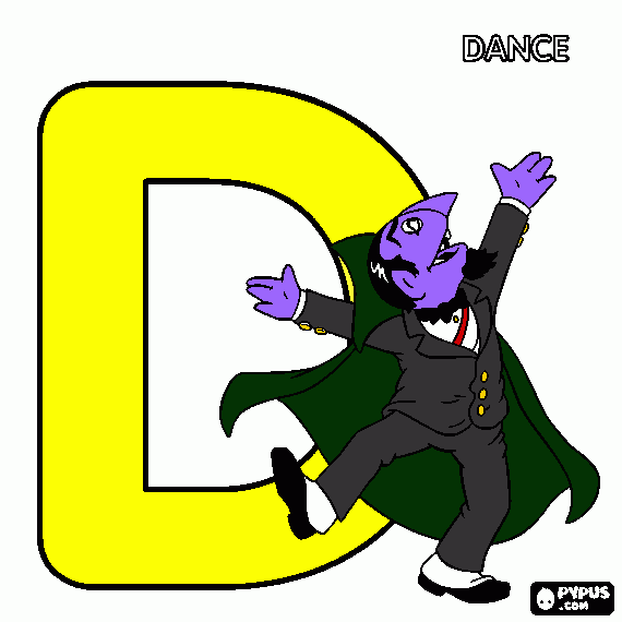 Letter D coloring page