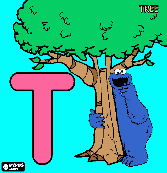 letter T coloring page