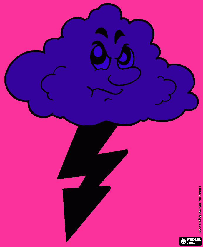 lighting clouds coloring page