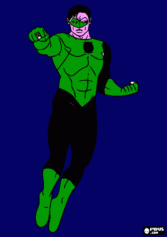 linterna verde pintado por leli coloring page