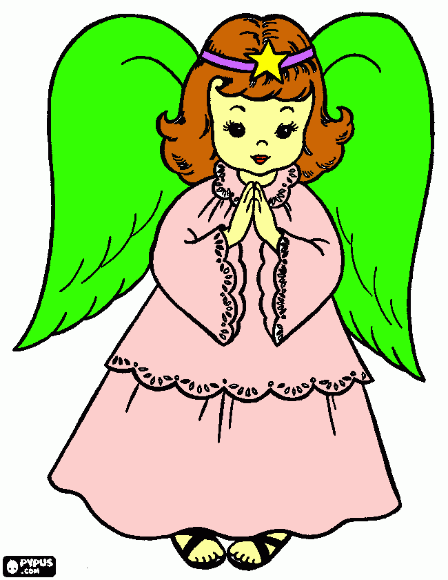 little angel coloring page