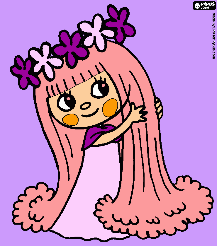 little girl coloring page