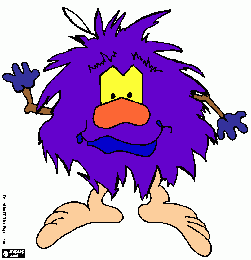 Little hairy monster coloring page
