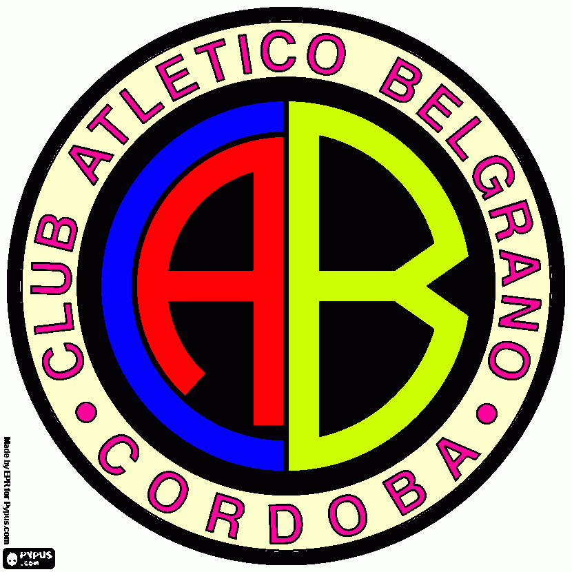 Logo of Club Atlético Belgrano. Argentinian sports club  coloring page