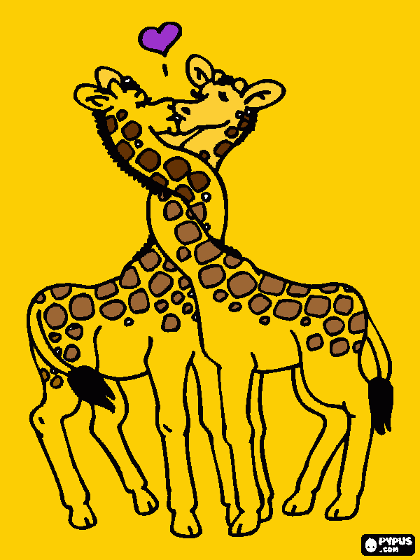 lovign giraffes! coloring page