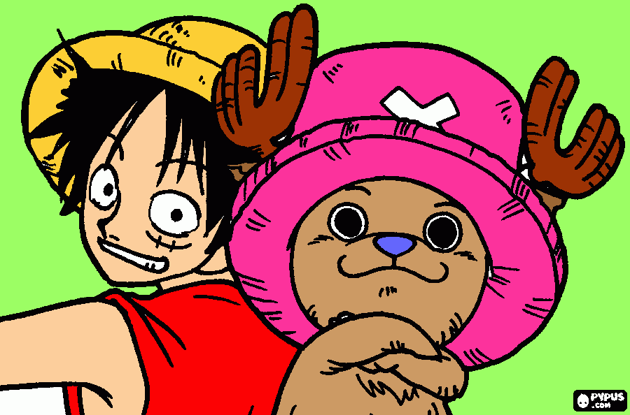 luffy-kun to chopper kun coloring page