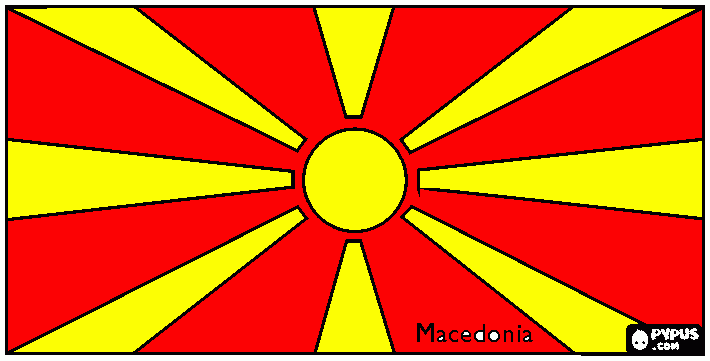 Macedonia flag coloring page