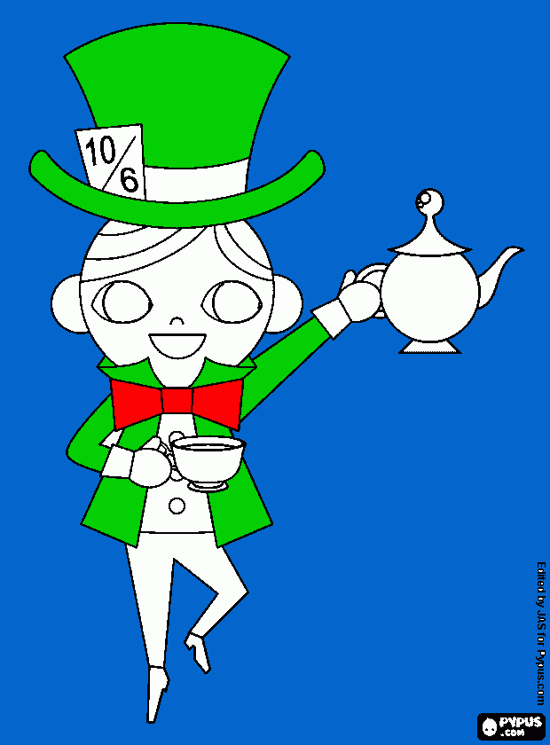 mad as a hatter or a march hare? coloring page