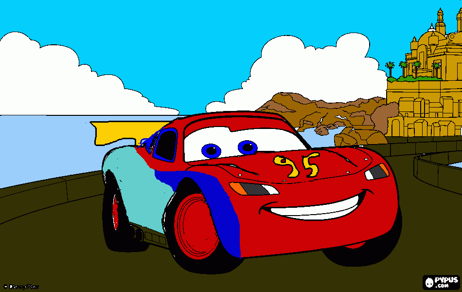 made up lightning mcqueen coloring page