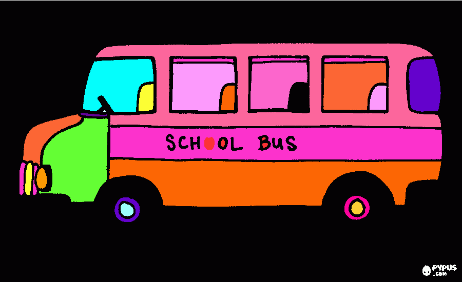 magical bus coloring page