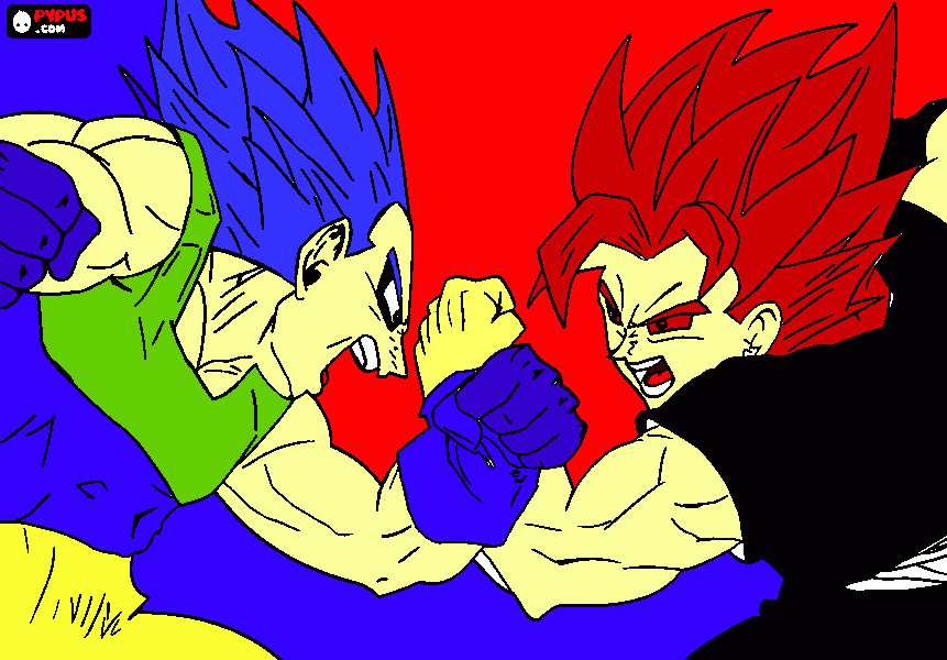 Majin Greg SSJ vs Zandale SSJ coloring page