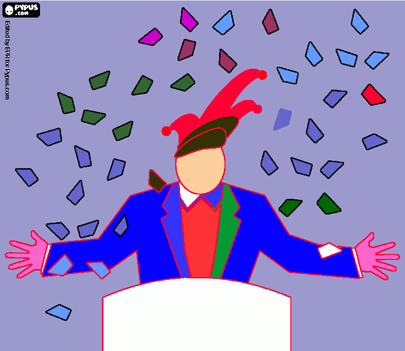 Man wearing a Carnival hat coloring page