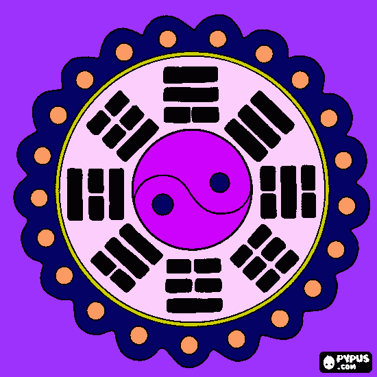 Mandala With Yin Yang Symbol coloring page