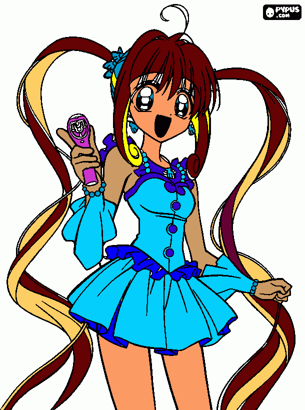 manga girl coloring page