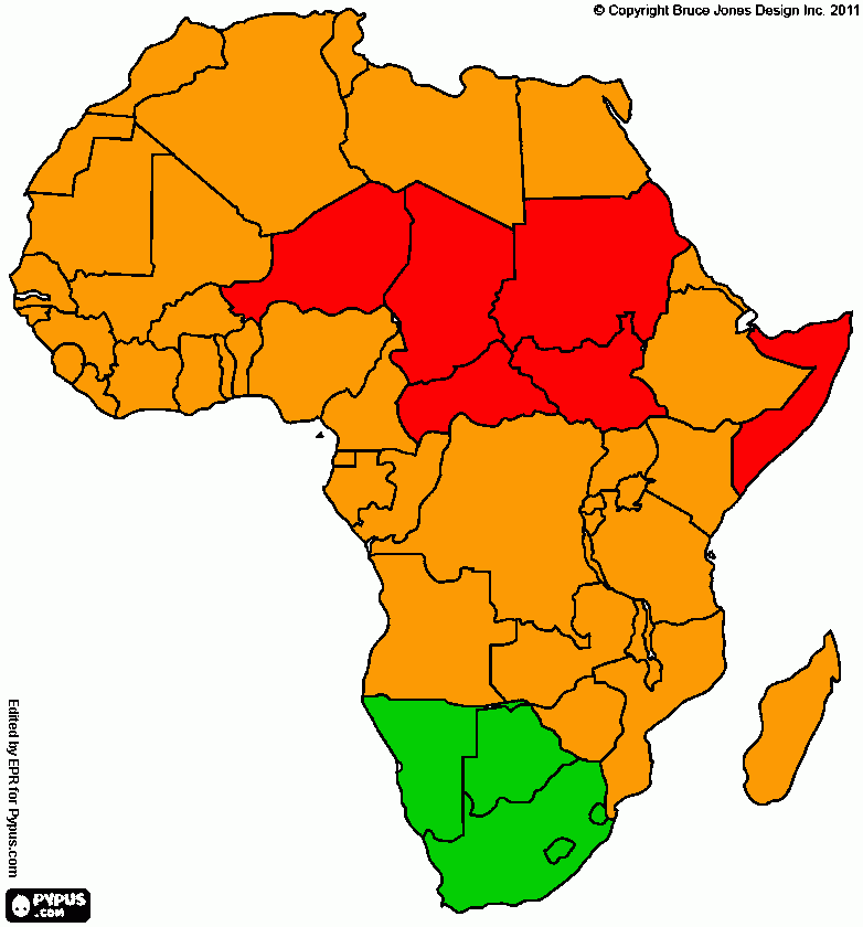 map of africa coloring page